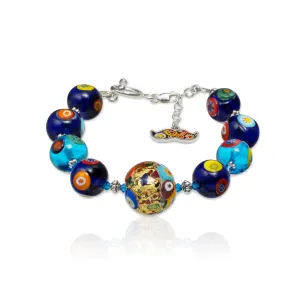 THE KISS Gold in Aqua Bracelet