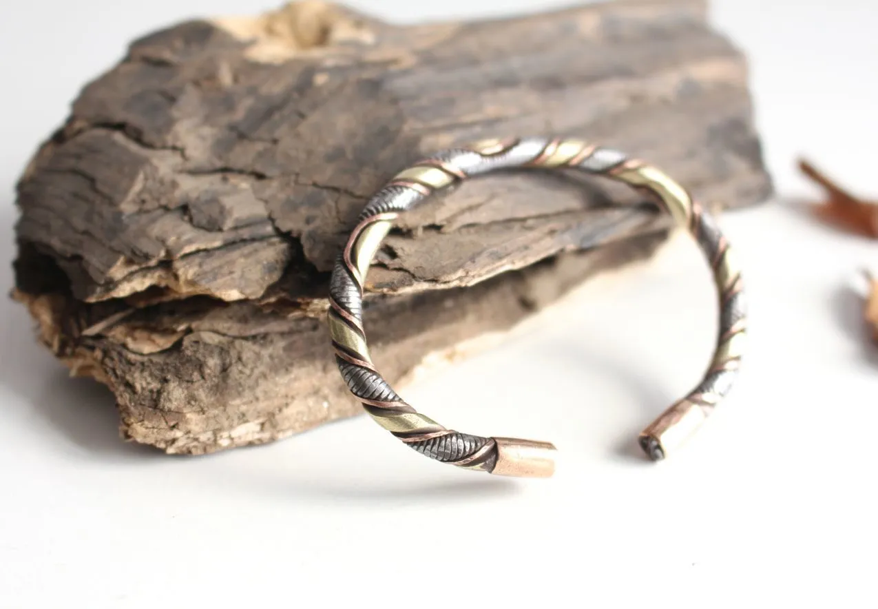 Three Metal Twisted Bracelet