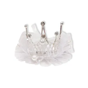 Tiara Mesh Hair Clip -white