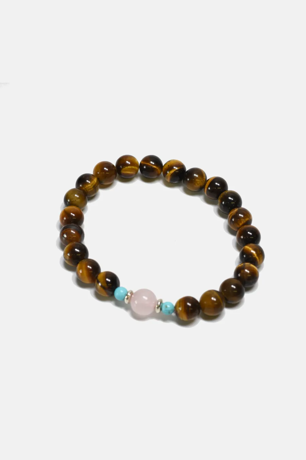 Tiger Eyes and Turquoise with Quartz Bracelet