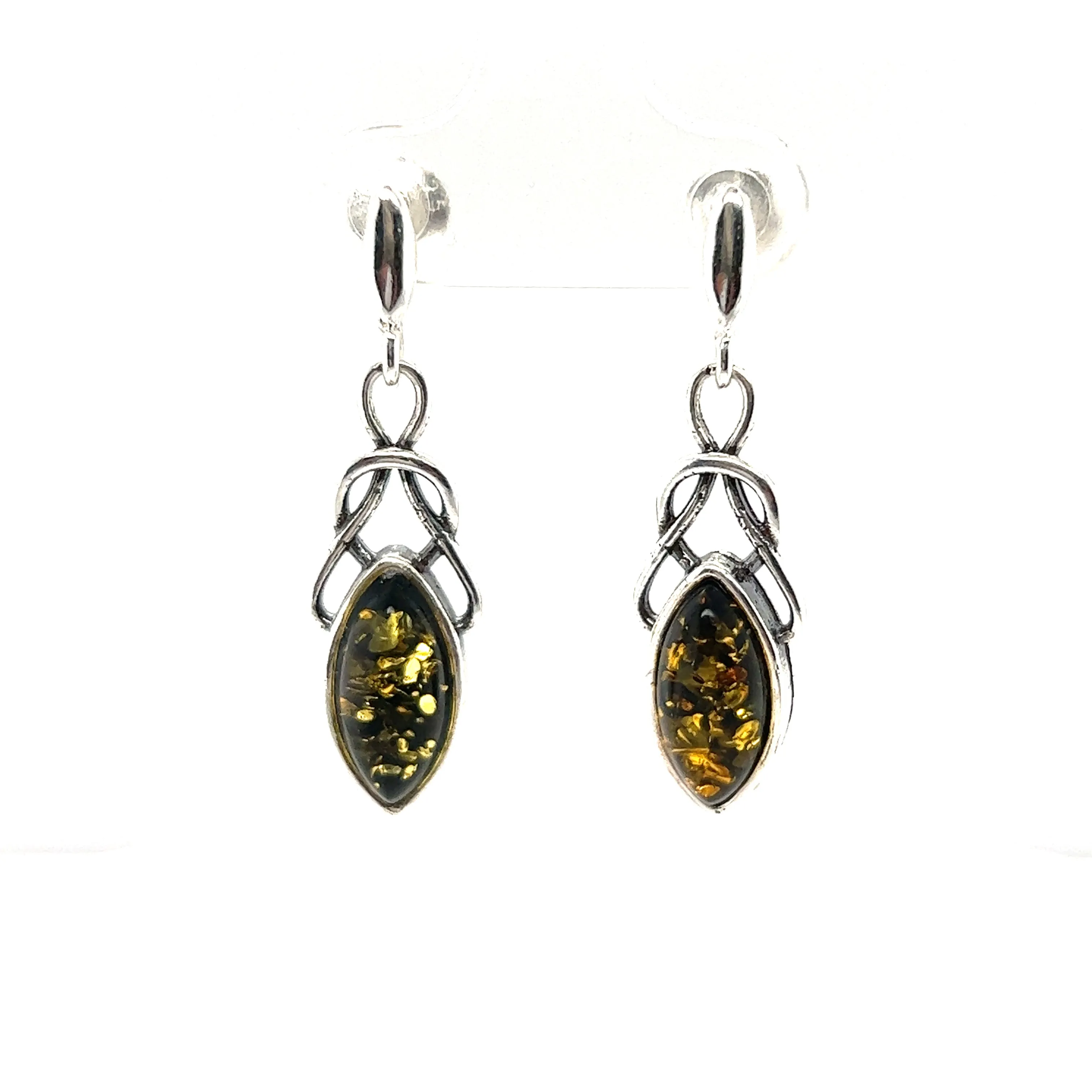 Timeless Marquis Shaped Baltic Amber Earrings