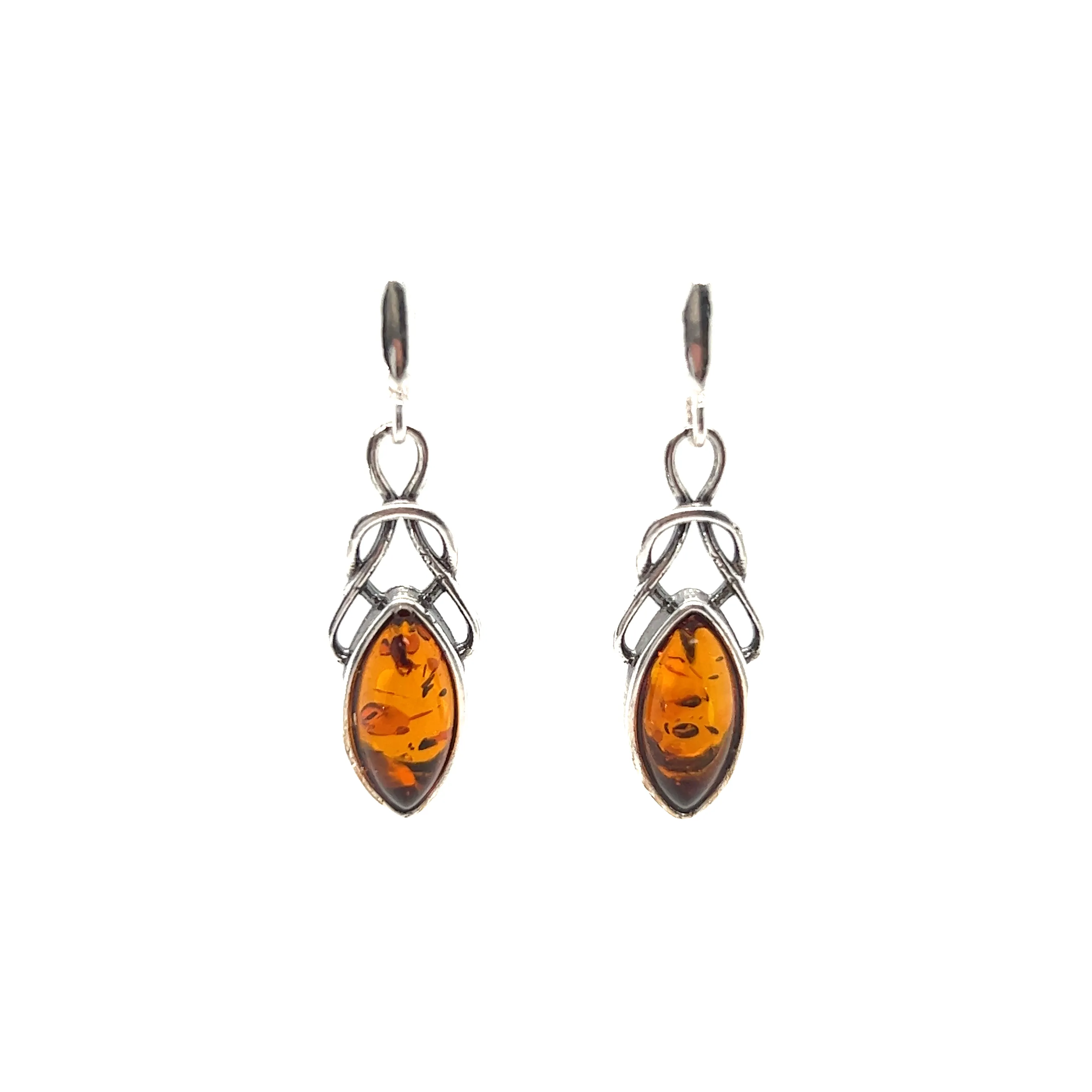 Timeless Marquis Shaped Baltic Amber Earrings