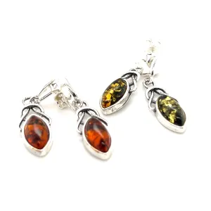 Timeless Marquis Shaped Baltic Amber Earrings