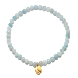 Tranquil Journey Lotus Aquamarine Gemstone Bracelet