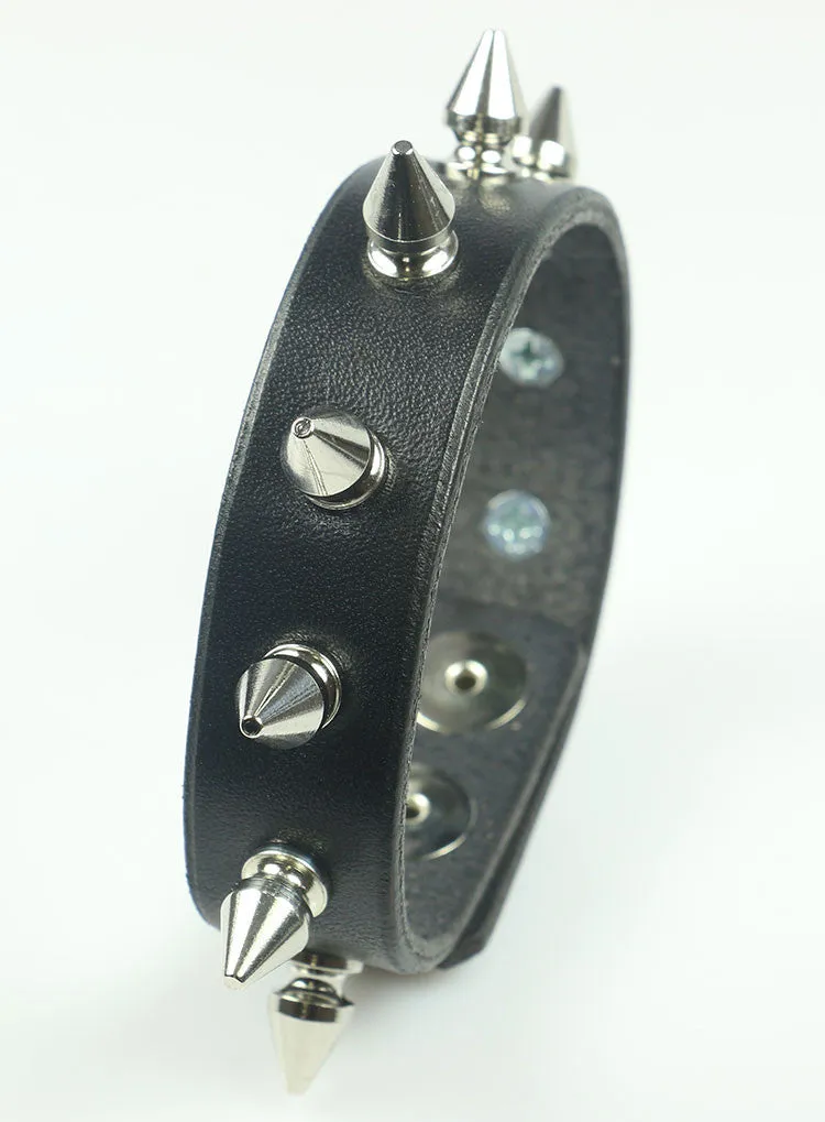 Tree Spiked Leather Bracelet