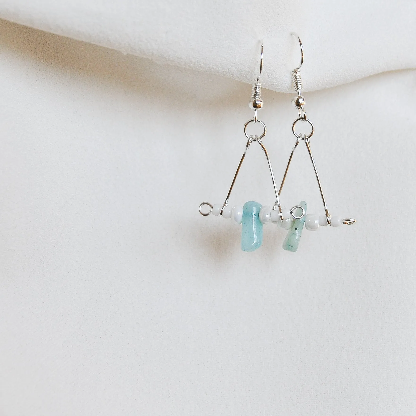 Triangular Gemstone Earrings