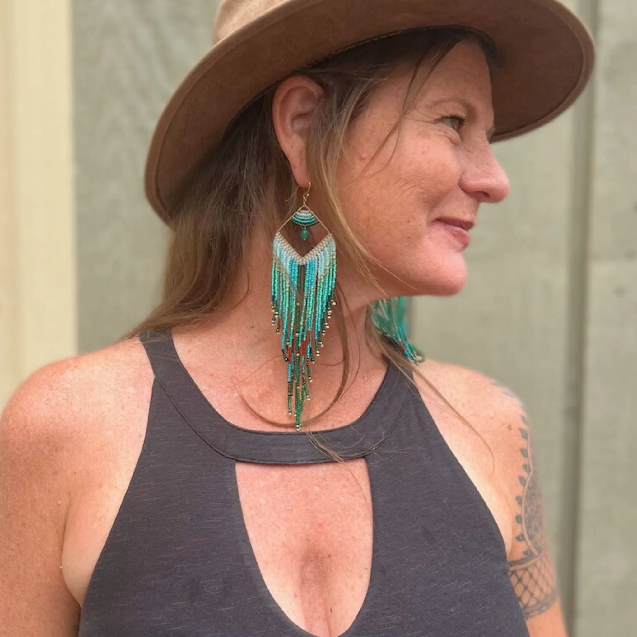 Turquoise Gypsy Glamor Earrings