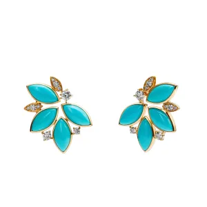 Turquoise Leaf Earrings