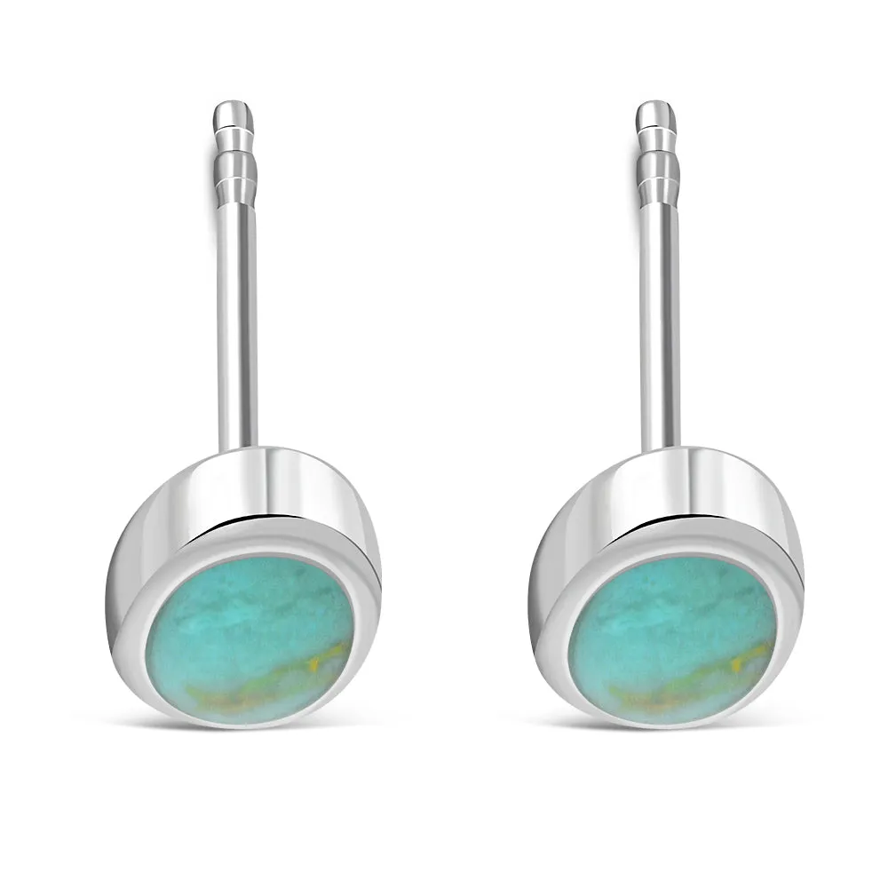 Turquoise Oval Sterling Silver Stud Earrings