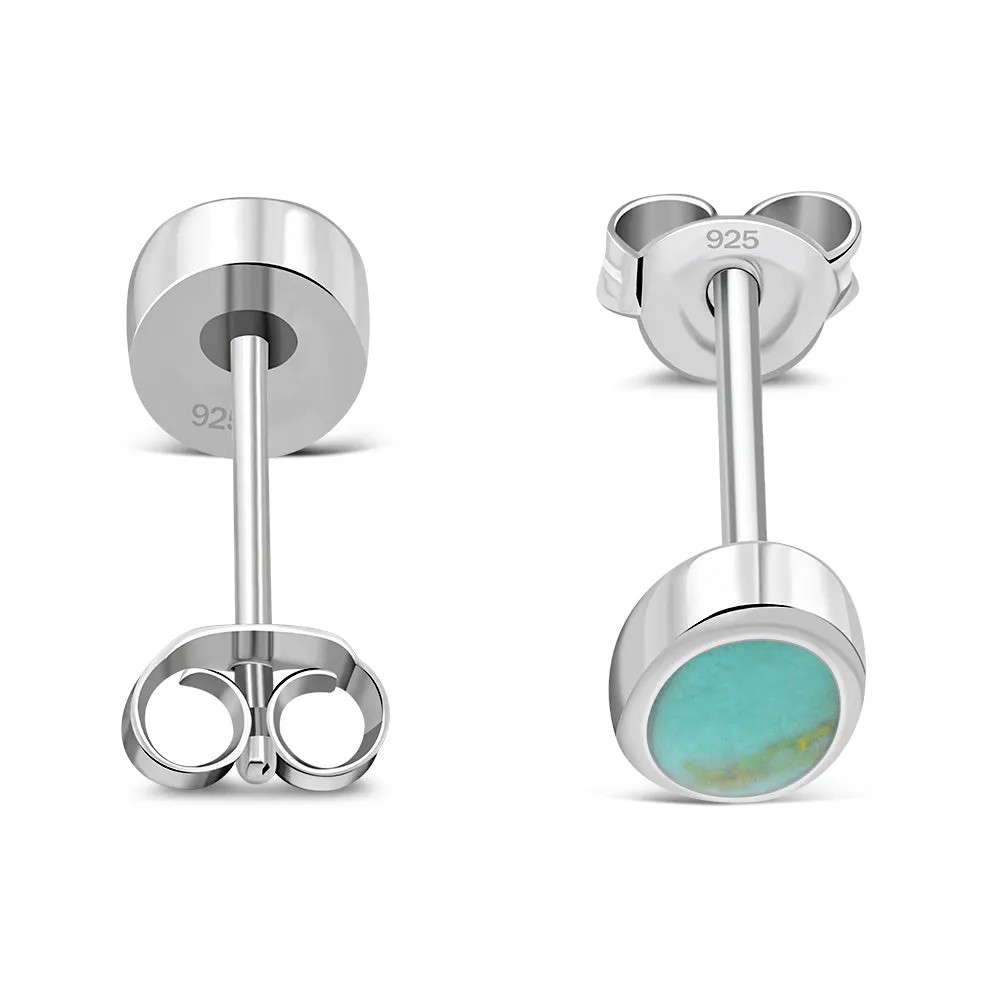 Turquoise Oval Sterling Silver Stud Earrings