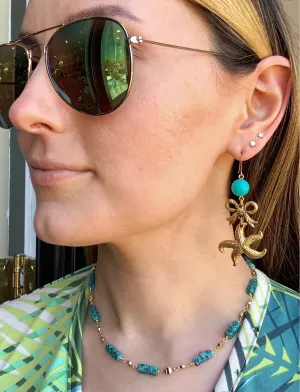 Turquoise Starfish Earrings