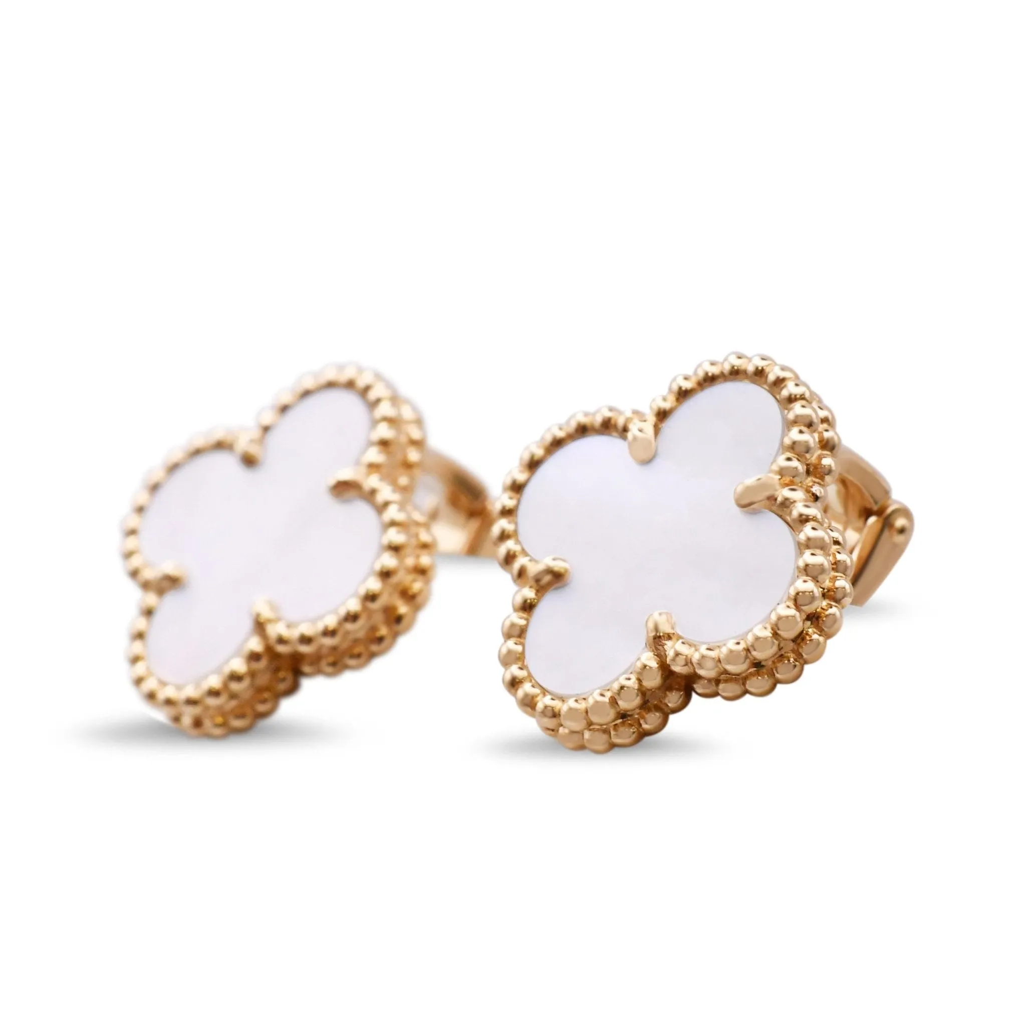 Van Cleef & Arpels Mother of Pearl Vintage Alhambra Earrings