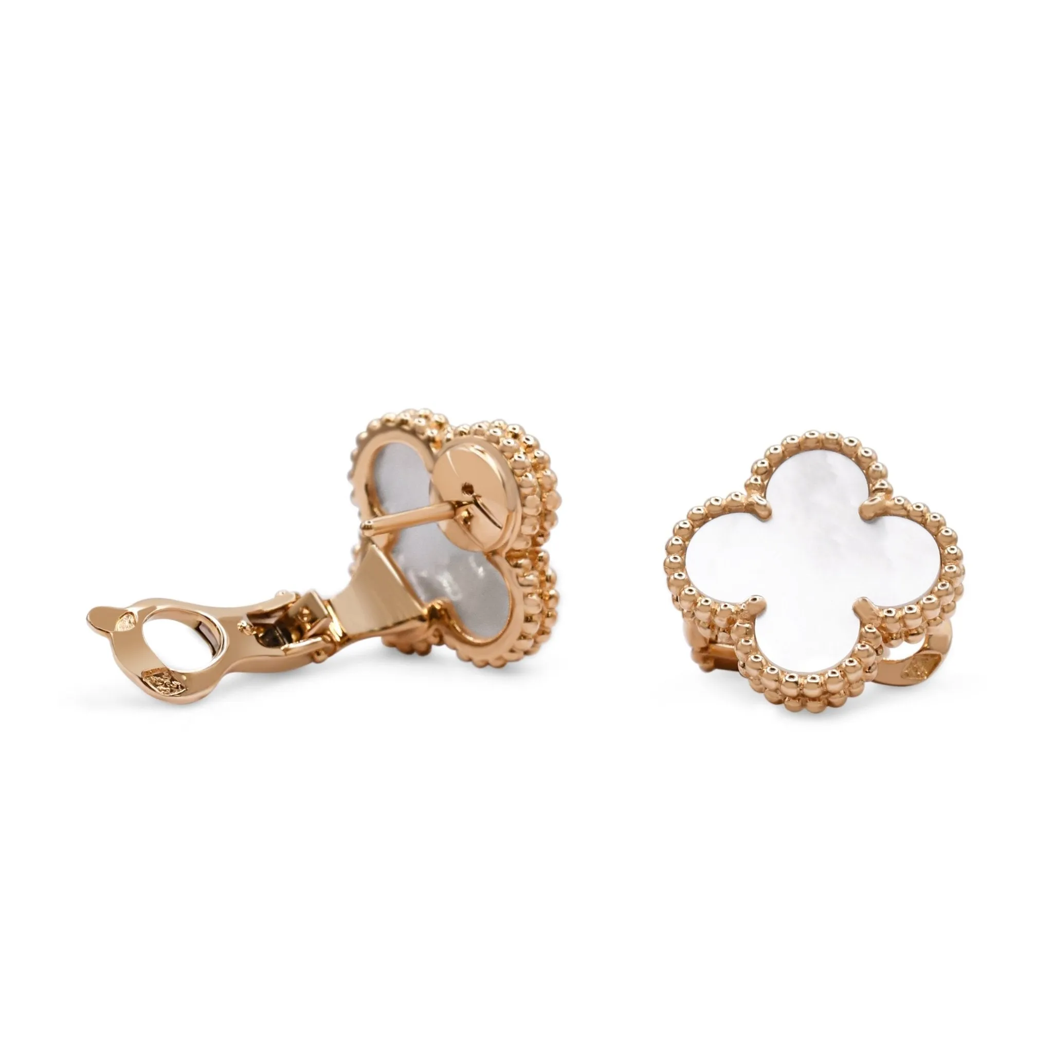 Van Cleef & Arpels Mother of Pearl Vintage Alhambra Earrings