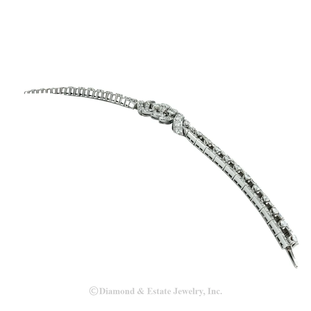 Vintage 10.50 Carats Diamond Platinum Bracelet