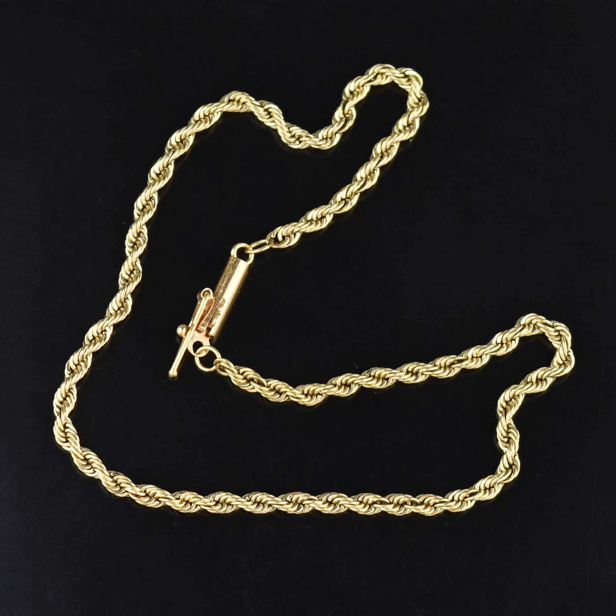 Vintage 14K Gold French Rope Twist Chain Bracelet