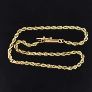 Vintage 14K Gold French Rope Twist Chain Bracelet