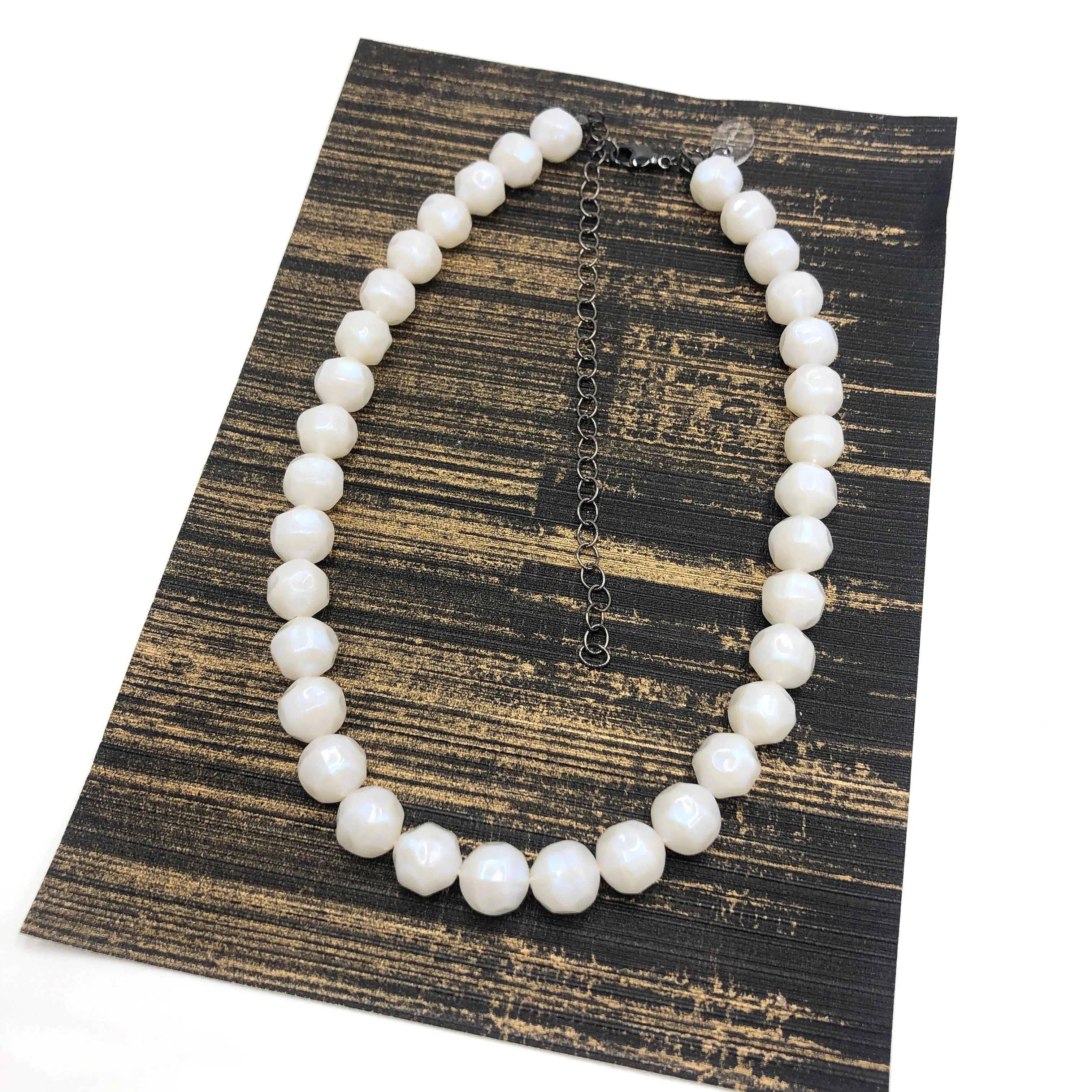 White Opal Nugget Mini Marco Necklace