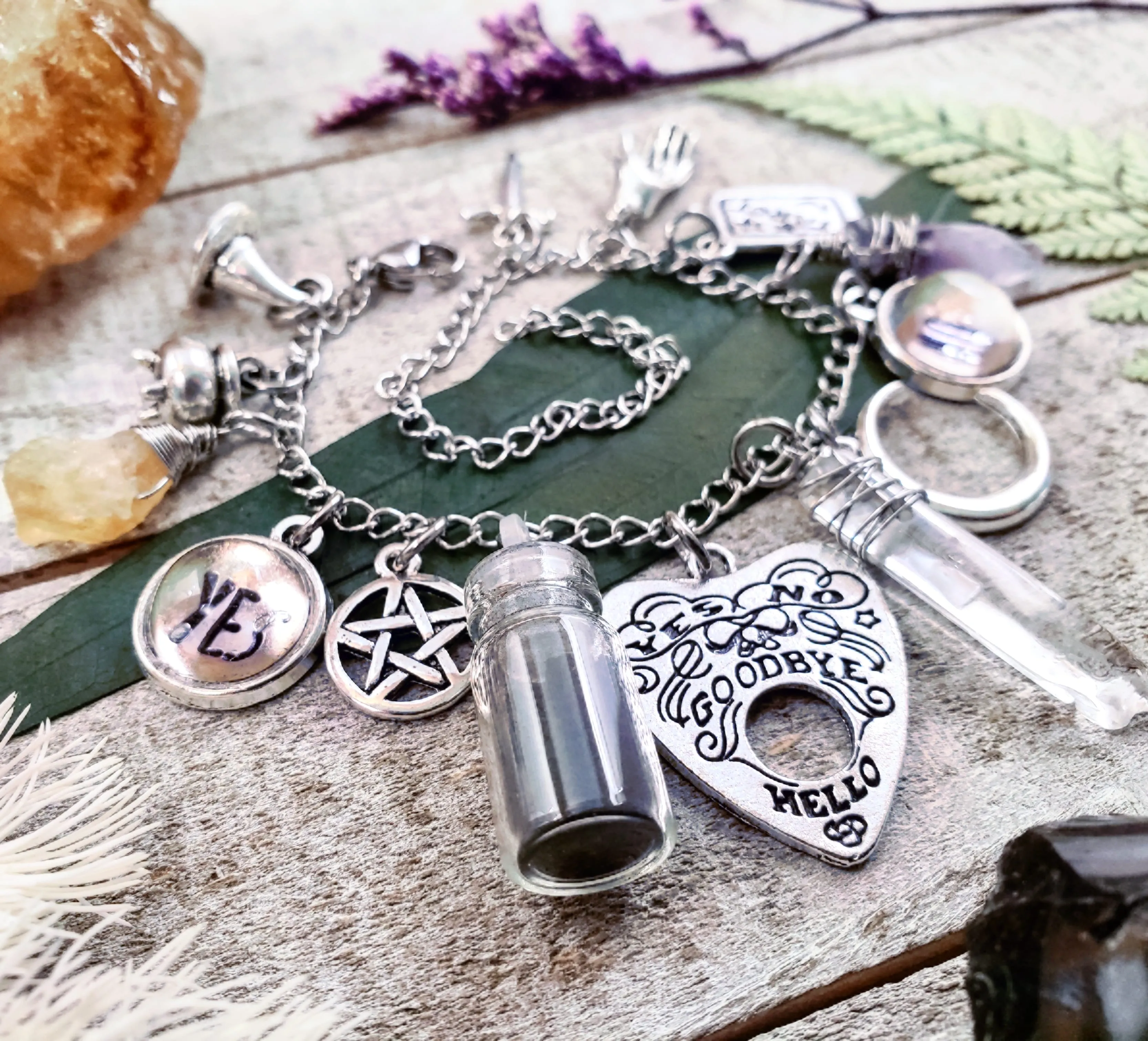 Witchy Ouija charm bracelet