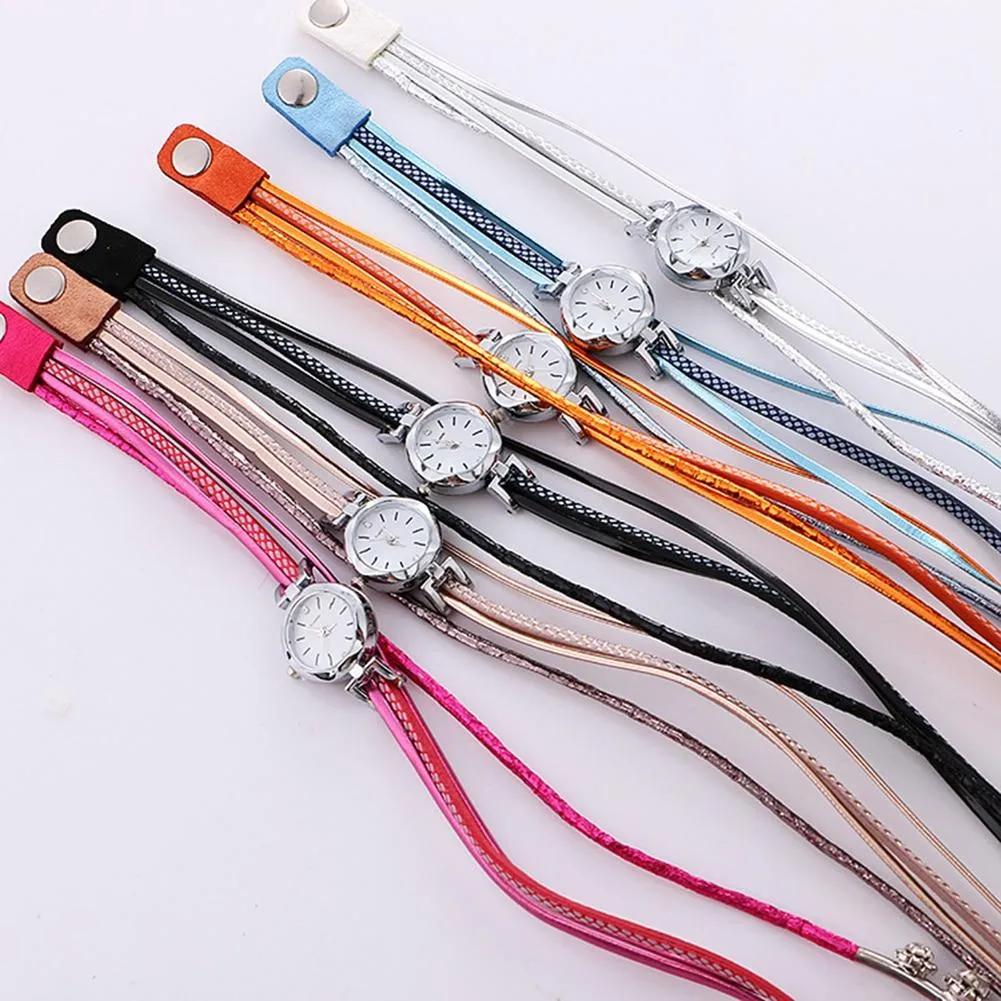 Women Rhinestone Multilayer Quartz Watch Bracelet Free  Shipping