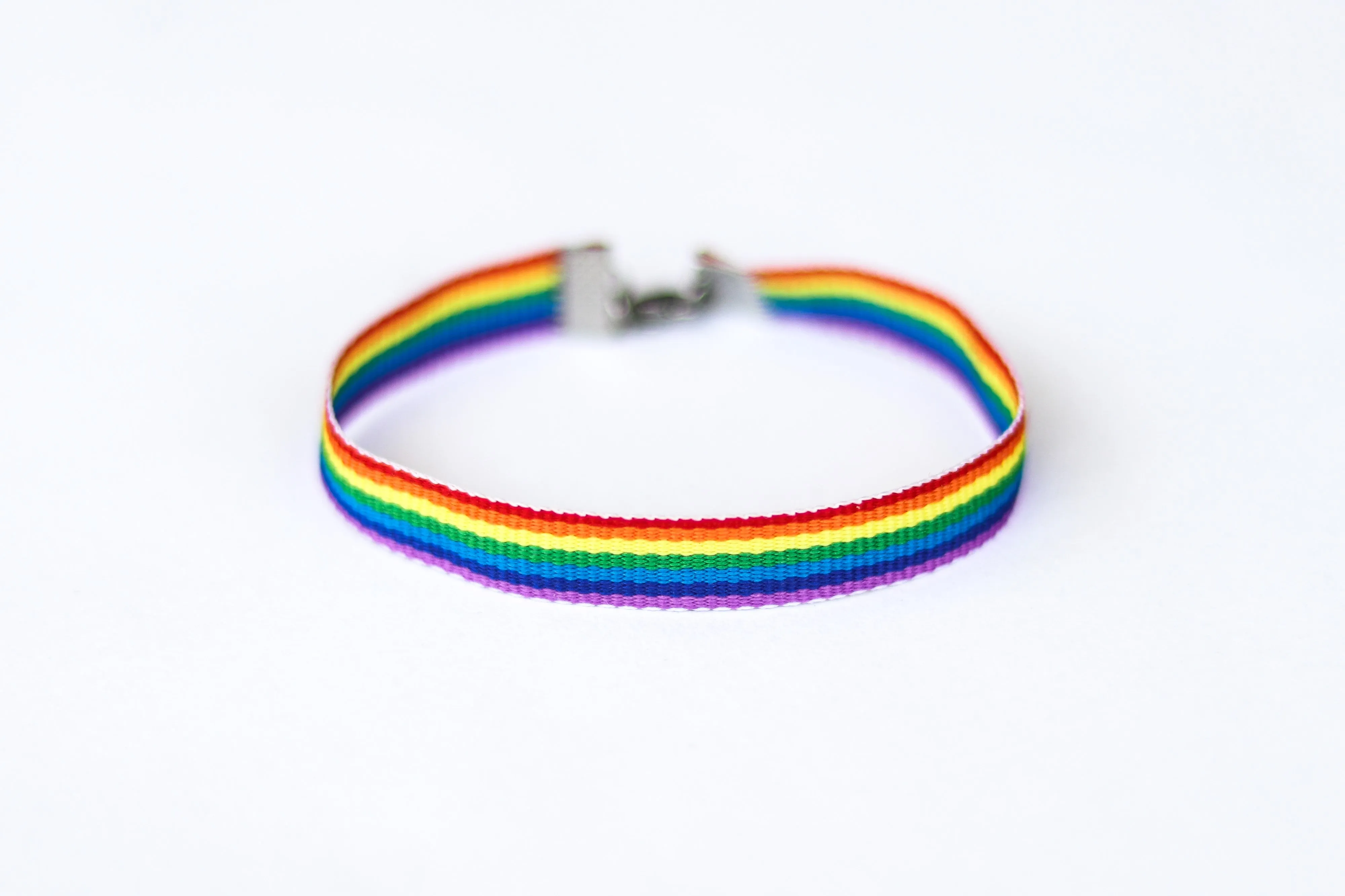 Women's Pride bracelet, rainbow flag strap bracelet, LGBTQ gift