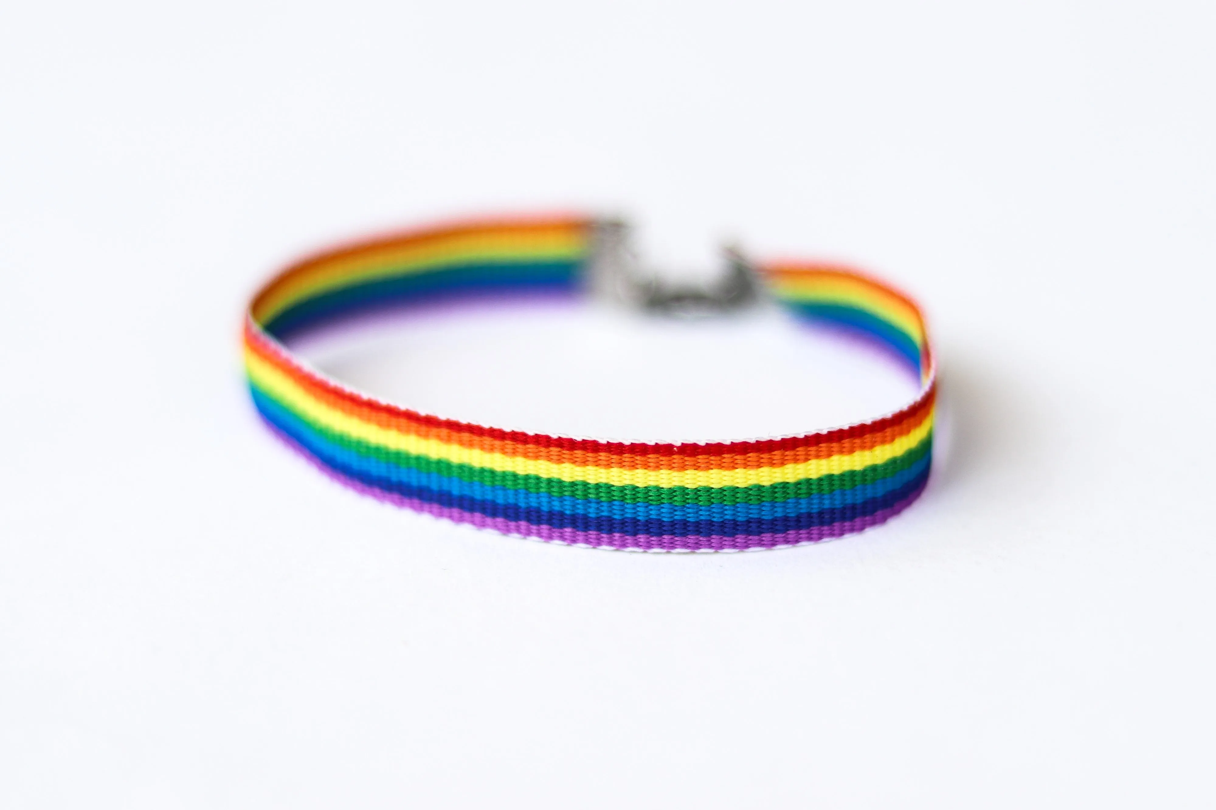 Women's Pride bracelet, rainbow flag strap bracelet, LGBTQ gift