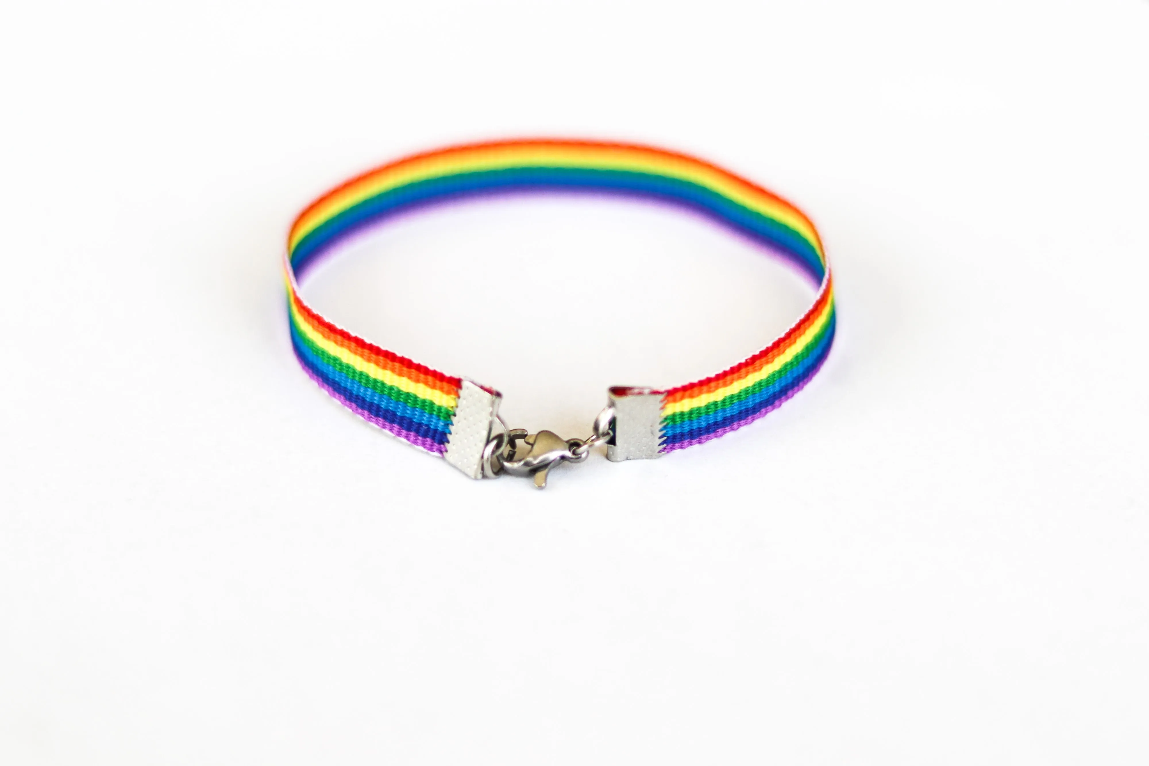 Women's Pride bracelet, rainbow flag strap bracelet, LGBTQ gift