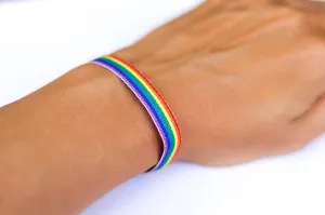 Women's Pride bracelet, rainbow flag strap bracelet, LGBTQ gift