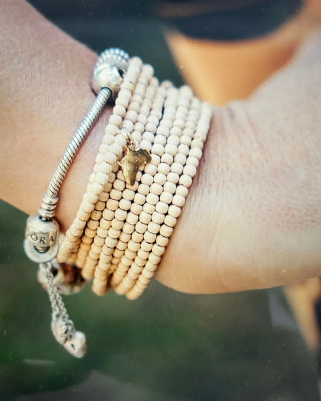 Wooden Beaded Wrap Bracelet