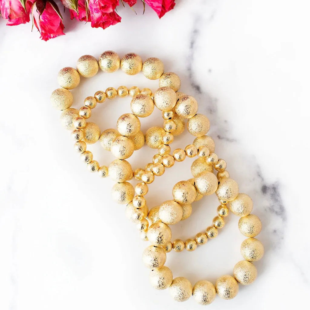 XL Brushed Gold Beaded Bracelet