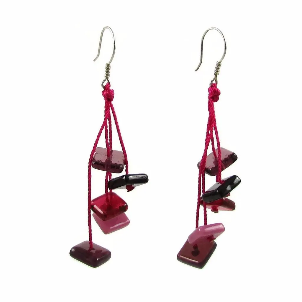 Zen Glass Earrings - Cherry