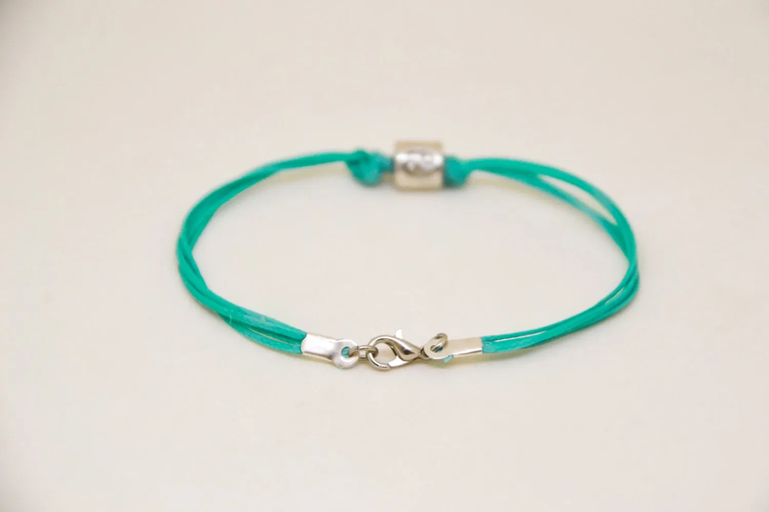 Zodiac signs bracelet, cancer sign for men, turquoise cord, birthday gift for him